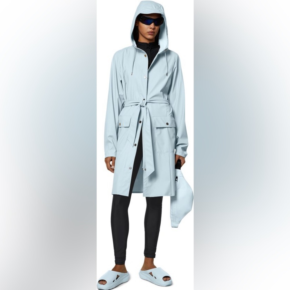NWT Rains Womens Curve Jacket Sky Blue X-Small